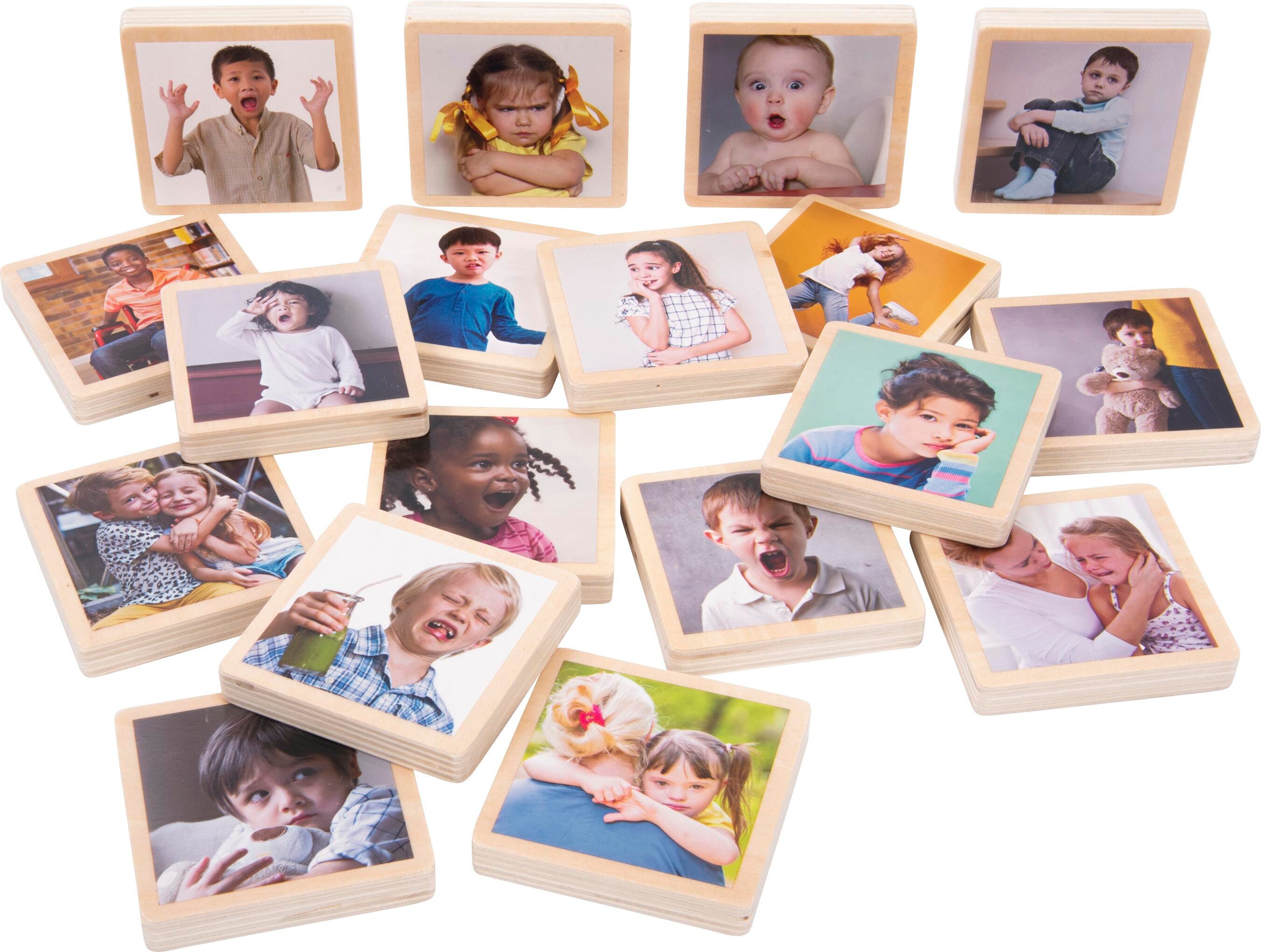 Tickit My Emotions Wooden Tiles, Set of 18, Item 2100764